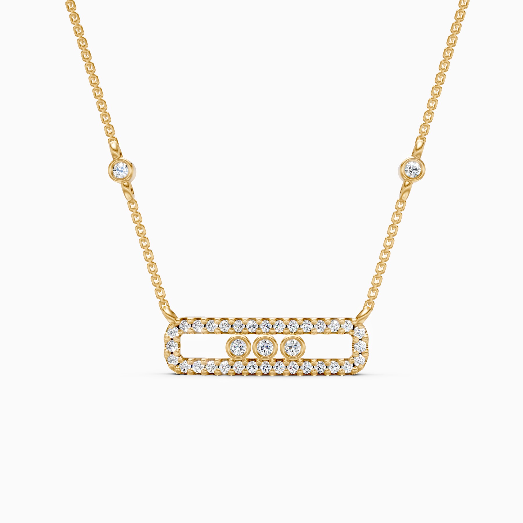 Radiant Bar Necklace with Lab Grown Diamonds